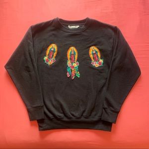 Hand Sewn Virgen de Guadalupe Crewneck
